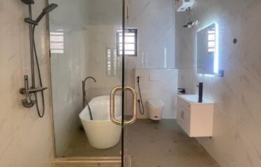 FULLY DETACHED DUPLEX WITH A SPACIOUS LIVING ROOM, TV CONSOLE AND BQ AT SANGOTEDO AJAH LAGOS.